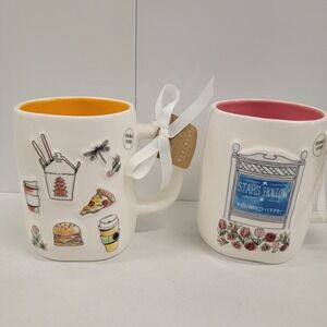 Rae Dunn Gilmore‎ Girls Stars Hollow Lorelai Rory Lukes Diner Coffee Mugs 2 Set